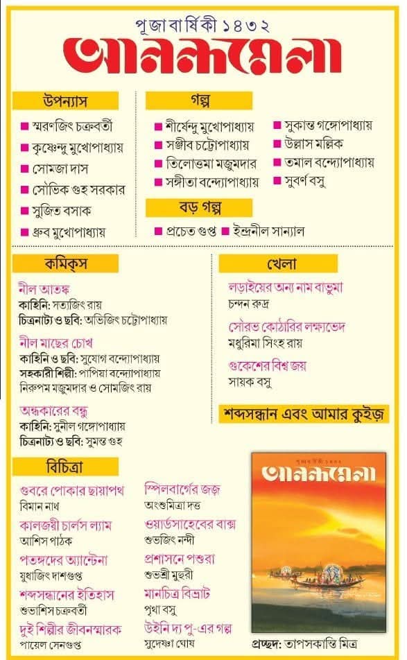 Anandamela Pujabarshiki 1432 (2025) || আনন্দমেলা পূজাবার্ষিকী ১৪৩২ (২০২৫)