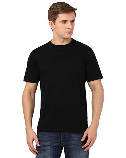 Men's Cotton Regular Fit T-Shirt (Black)