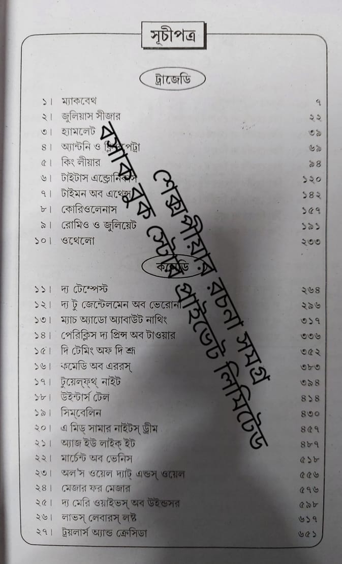 Shakespeare Rachana Samagra