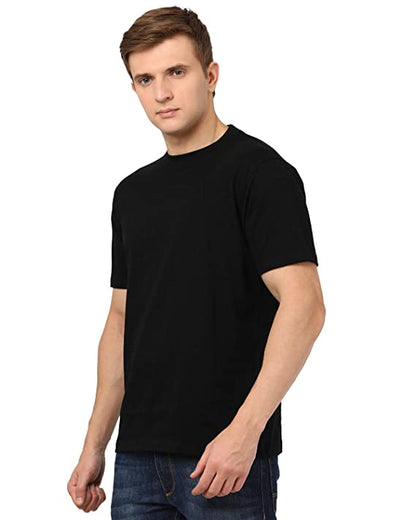 Men's Cotton Regular Fit T-Shirt (Black)