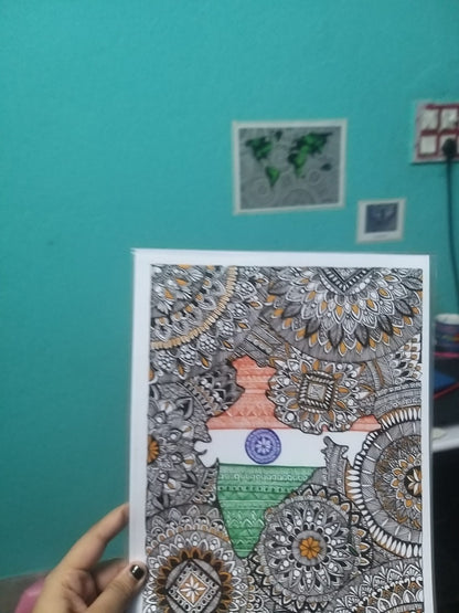 Indian map art print