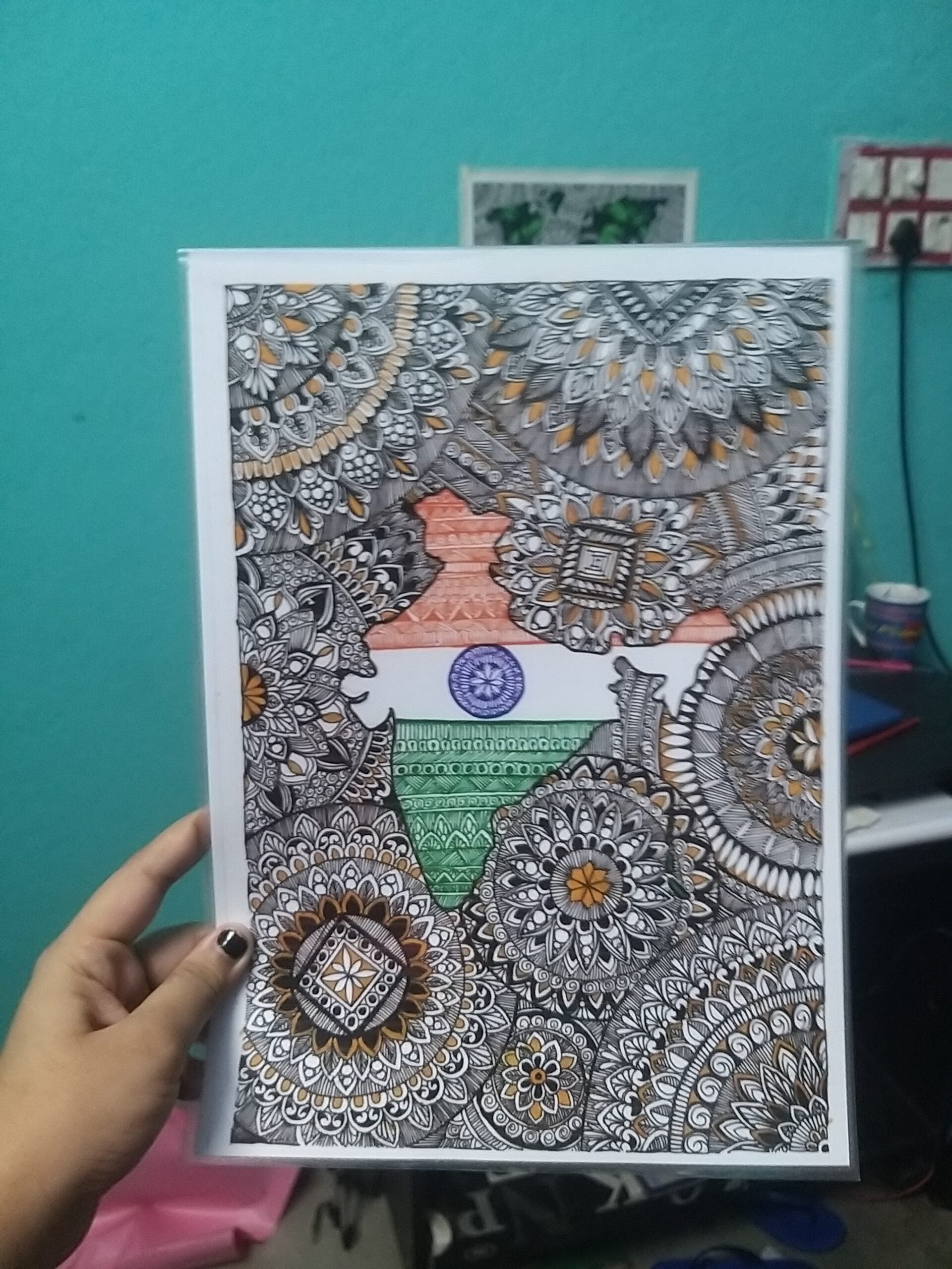 Indian map art print