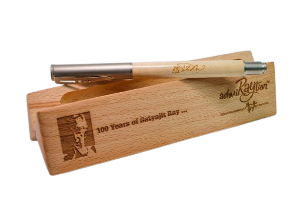 admiRaytion Satyajit Ray 100 Years Wooden Celebration Pen cum Wooden Case