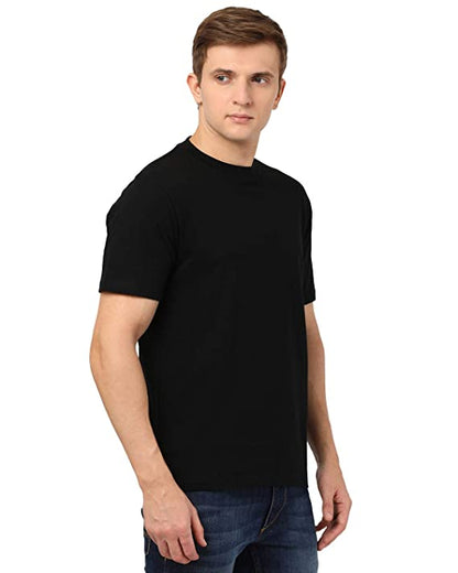 Men's Cotton Regular Fit T-Shirt (Black)