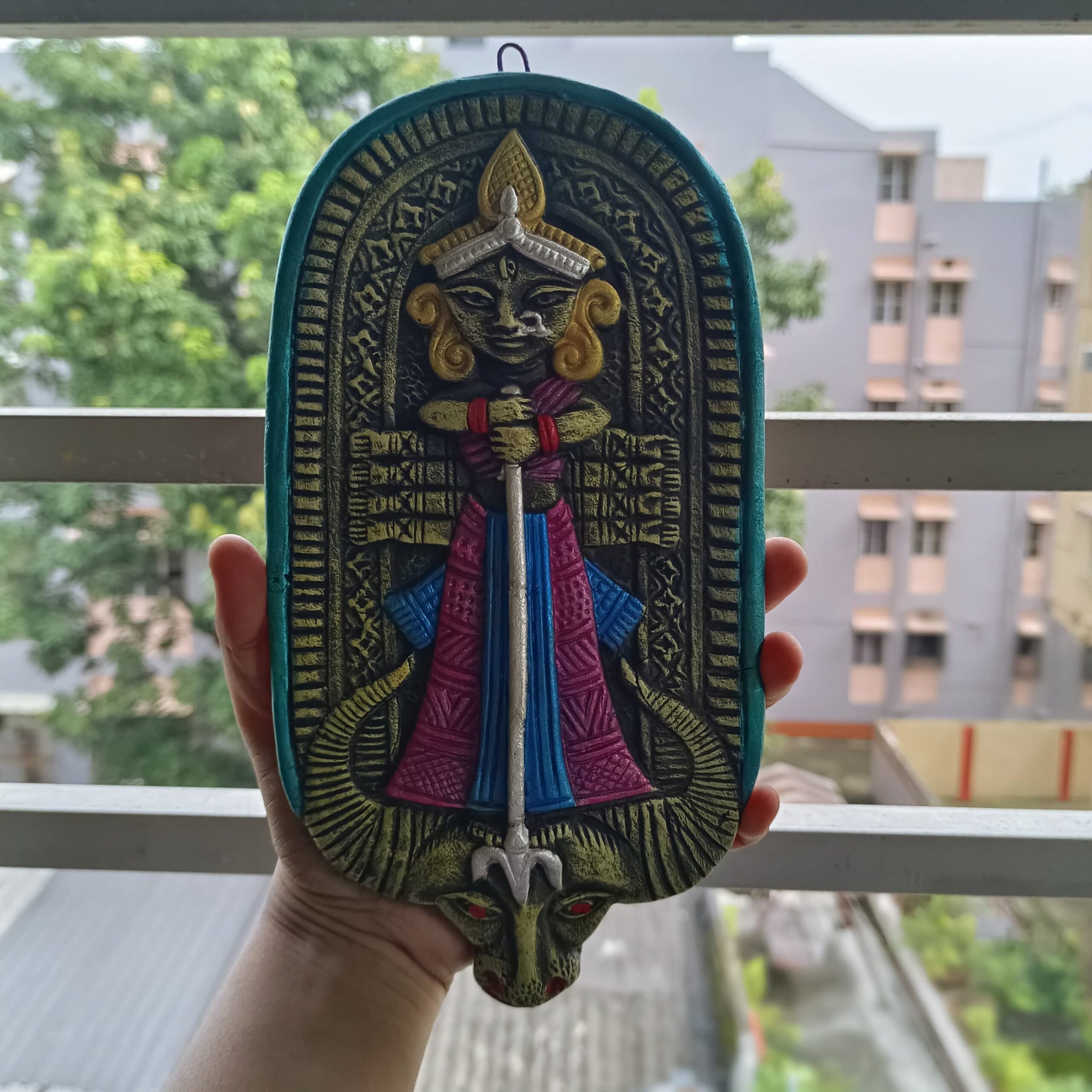 Maa Durga Terracotta Wall Mounted