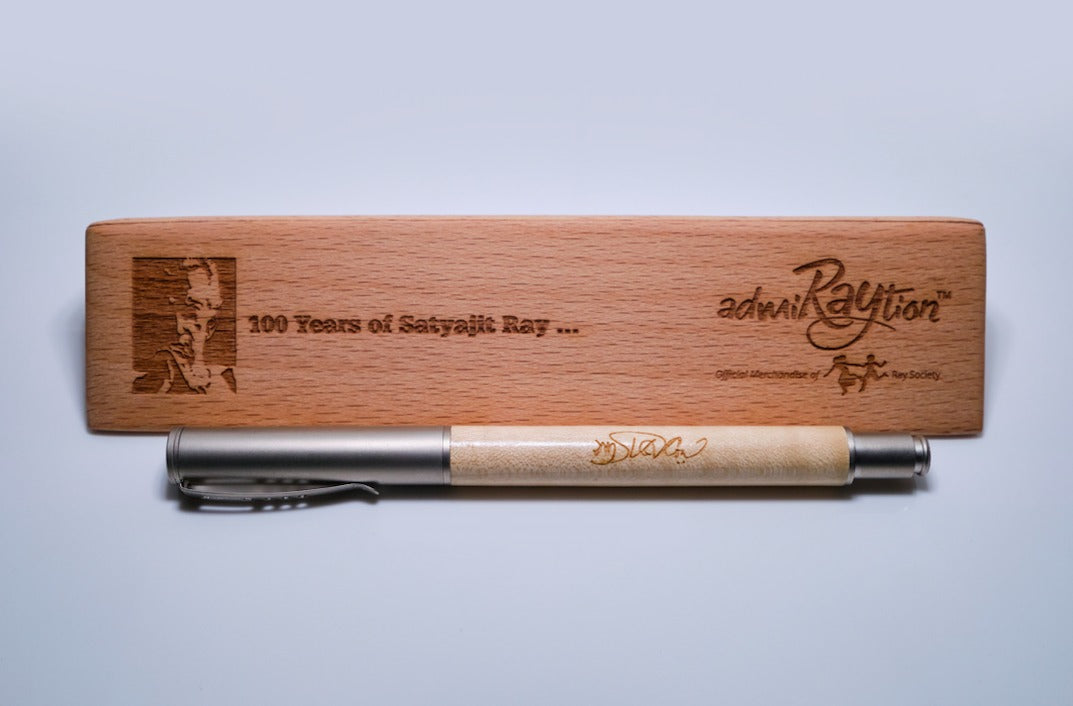 admiRaytion Satyajit Ray 100 Years Wooden Celebration Pen cum Wooden Case