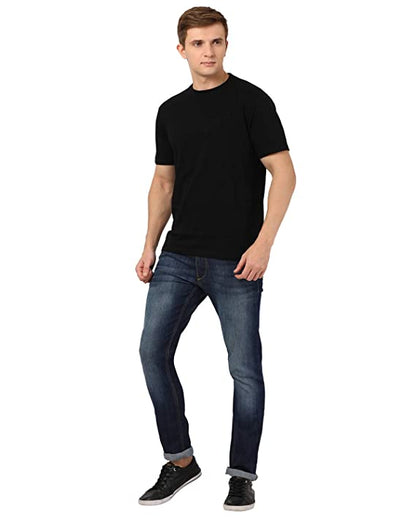 Men's Cotton Regular Fit T-Shirt (Black)