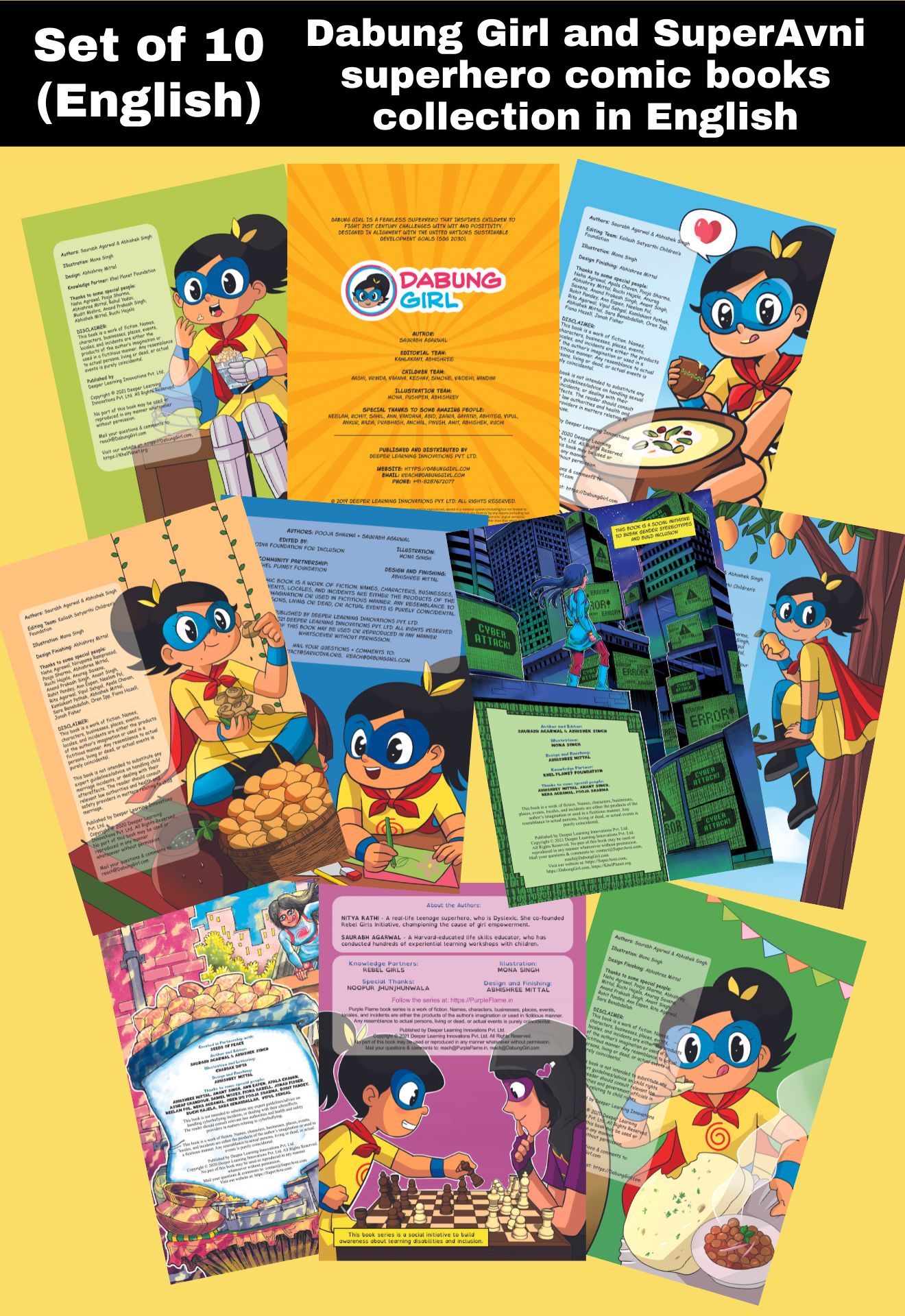 The Best of Dabung Girl, SuperAvni and Purple Flame - Superhero comic books collection in English