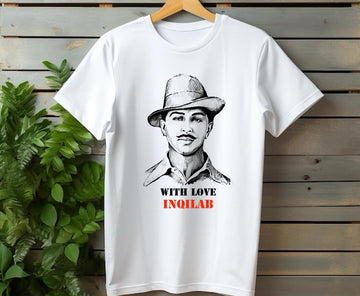 Bhagat Singh Regular Fit Round Neck Tshirt (Cotton, Half Sleeve)
