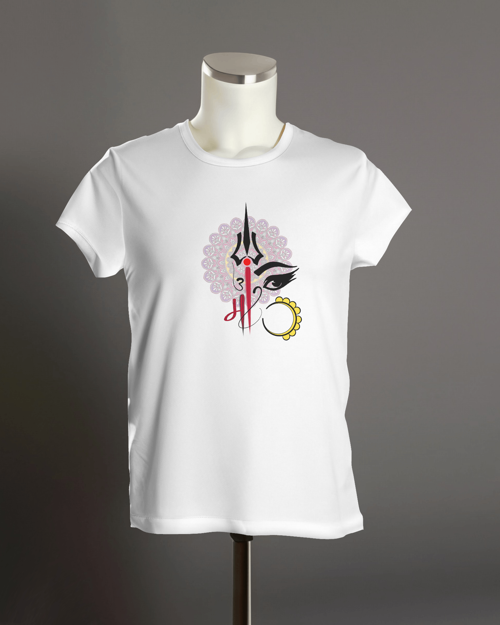 MAA || Bengali Graphics T-Shirt || White Pure Cotton T-Shirt