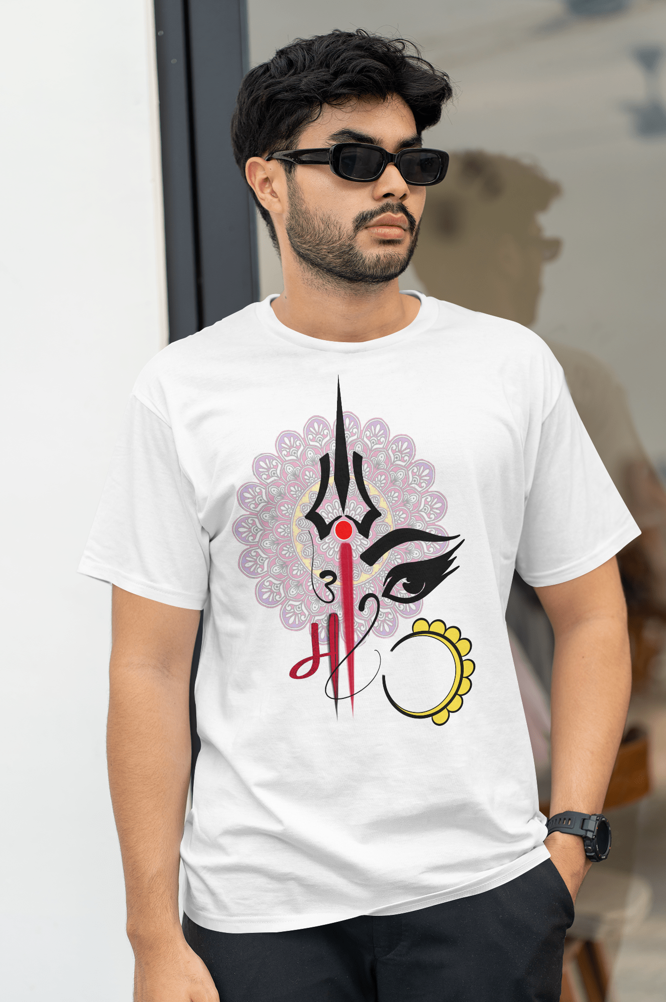 MAA || Bengali Graphics T-Shirt || White Pure Cotton T-Shirt