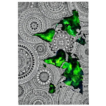 World Map Mandala art print
