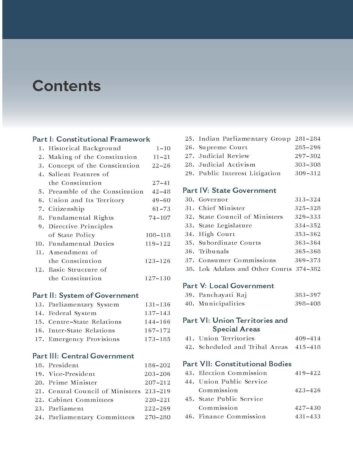 Chapter Table Inde Indian Polity Courseware (English), 8e by M Laxmikanth for UPSC CSE 20 ...