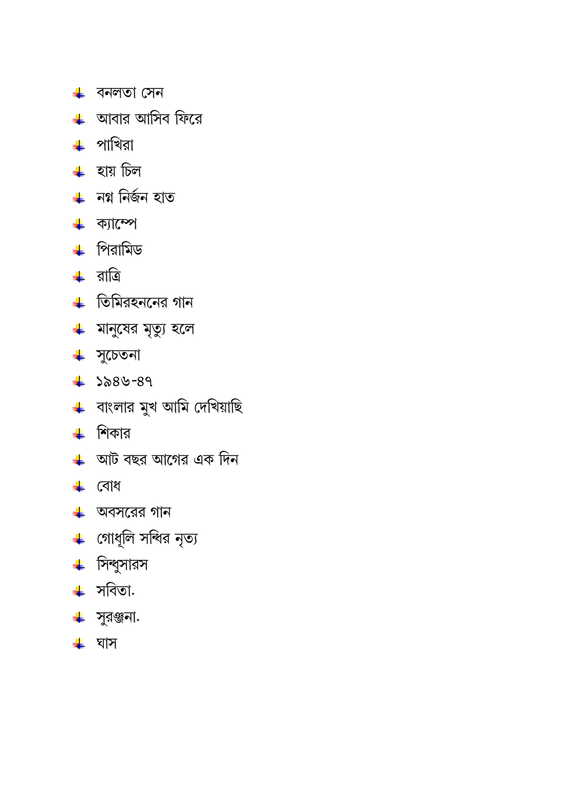 Koyekti Nirbachito Kobita [Jibanananda Das]
