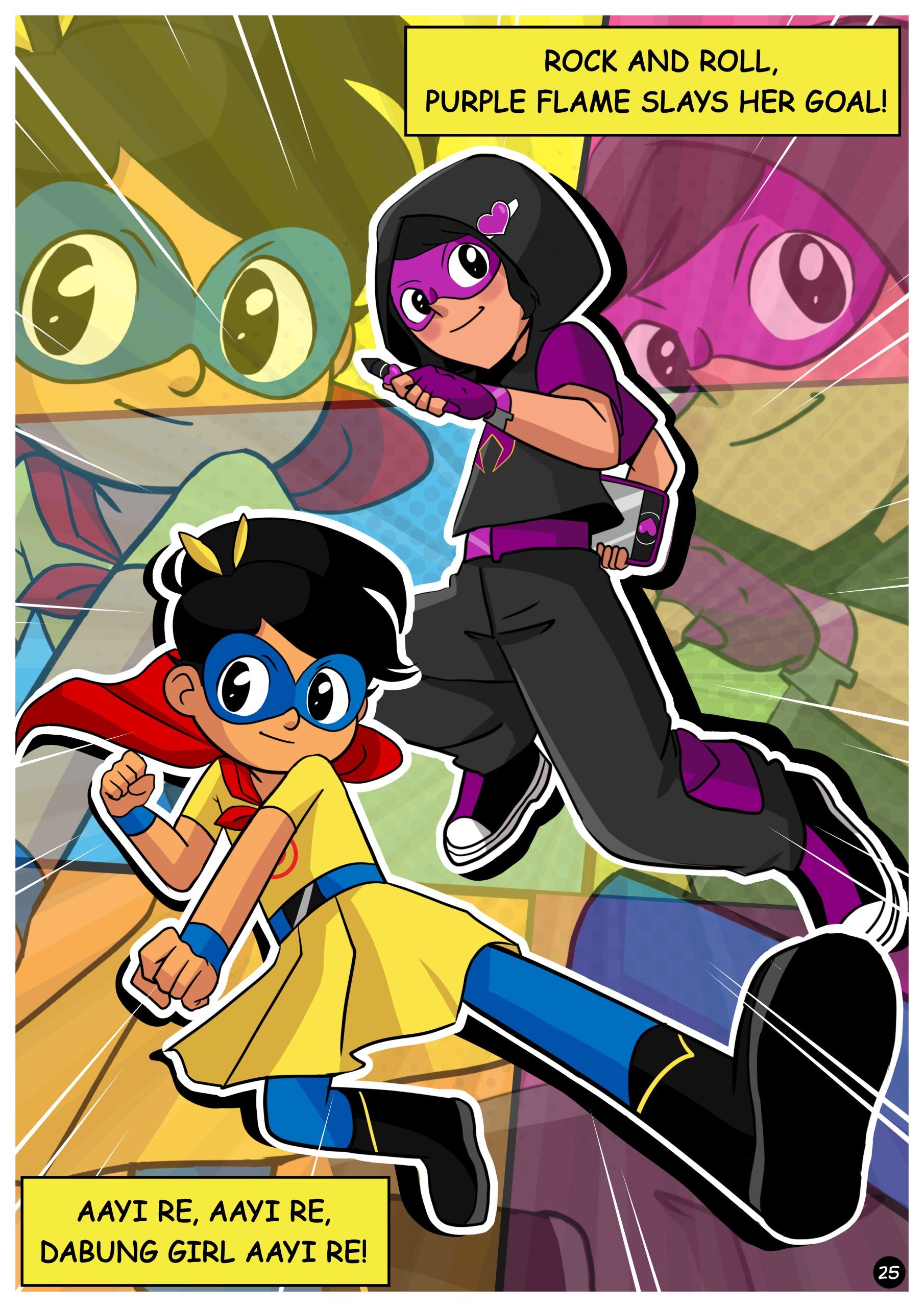 Beating the Odds: Purple Flame and Dabung Girl: Superhero comic book for kids ( English graphic novel for children )