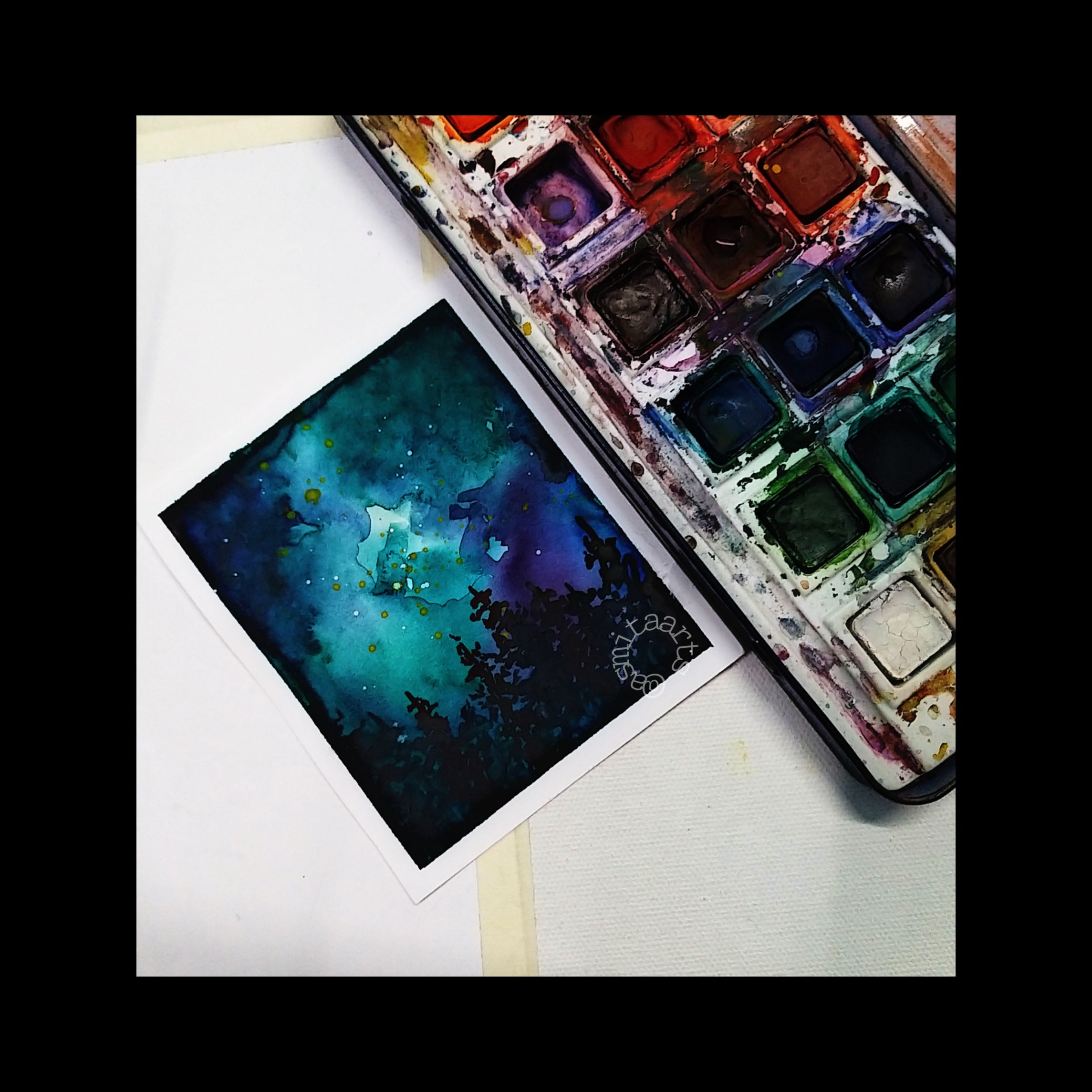 Miniatures watercolor painting