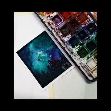 Miniatures watercolor painting