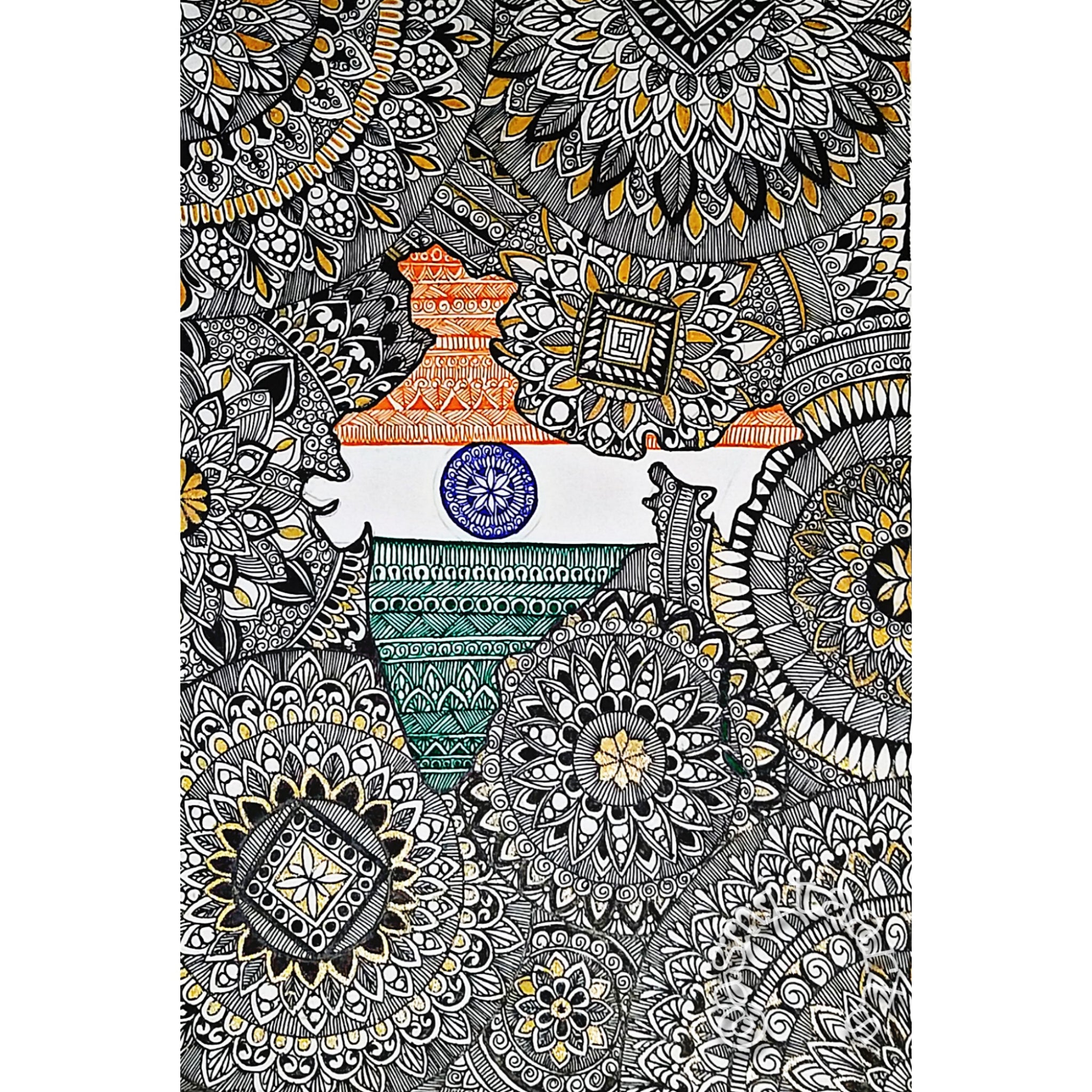 Indian map art print