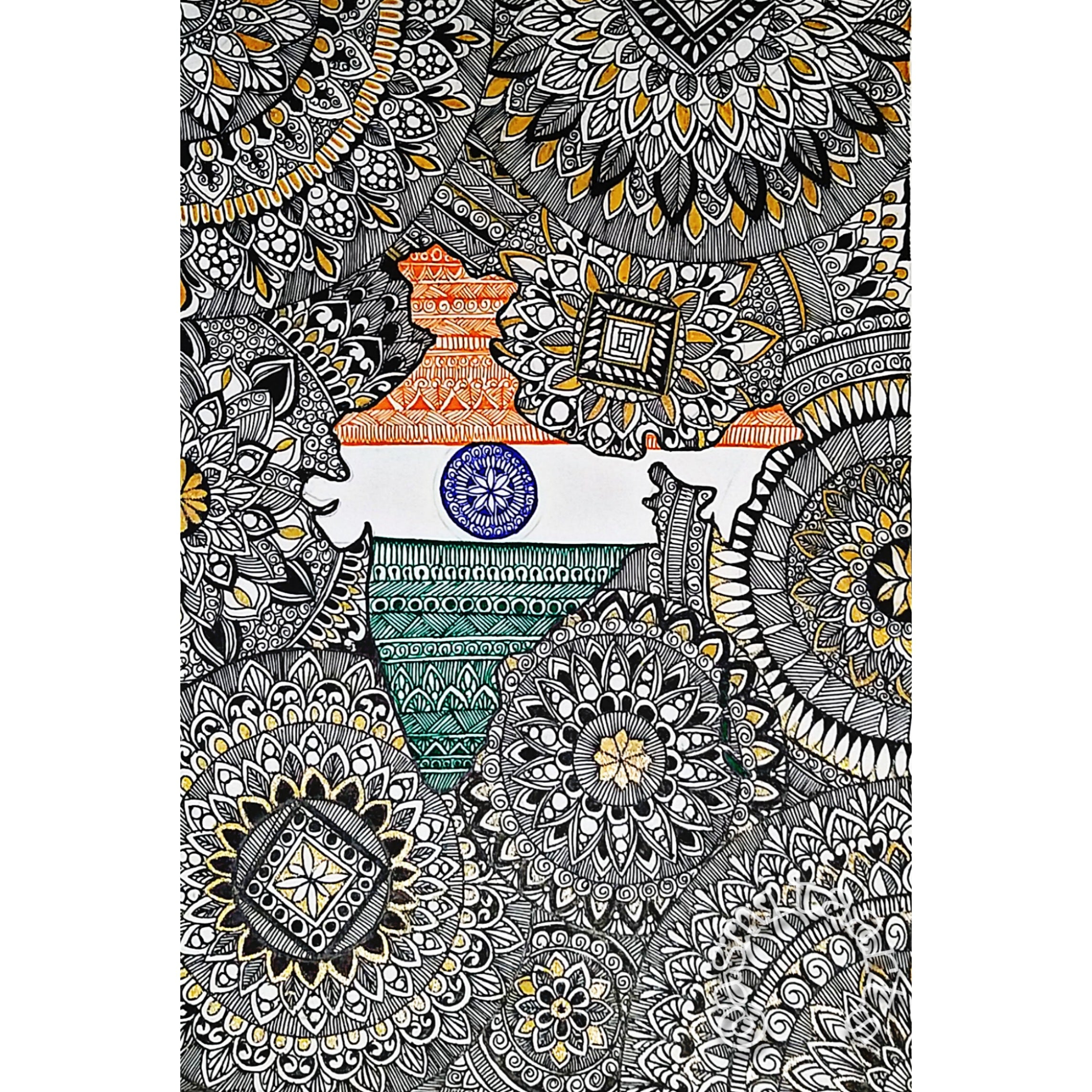 Indian map art print