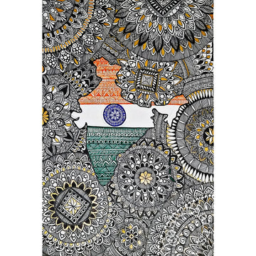 Indian map art print