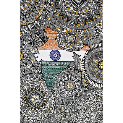 Indian map art print