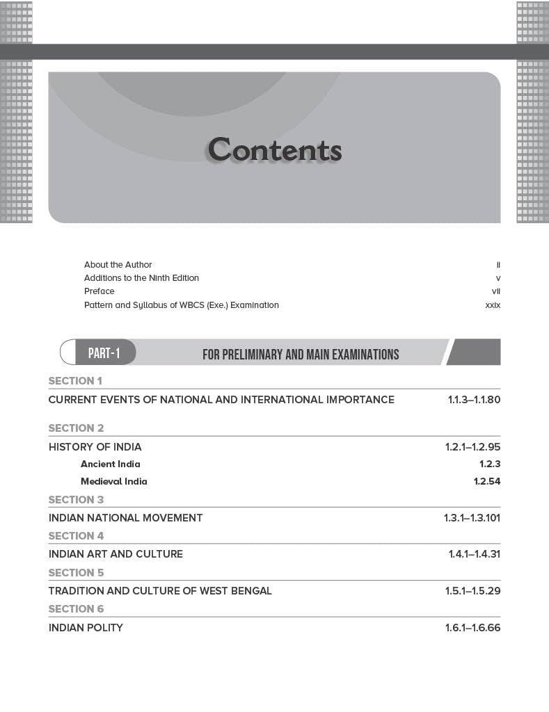 WBCS General Studies Manual, 9e 2025-26 by Nitin Singhania (IAS) | West Bengal Civil Services (Prelims & Main exams)| WBPSC | Solved Previous Years’ Questions (2015-2023) | Pluck-Out Chart