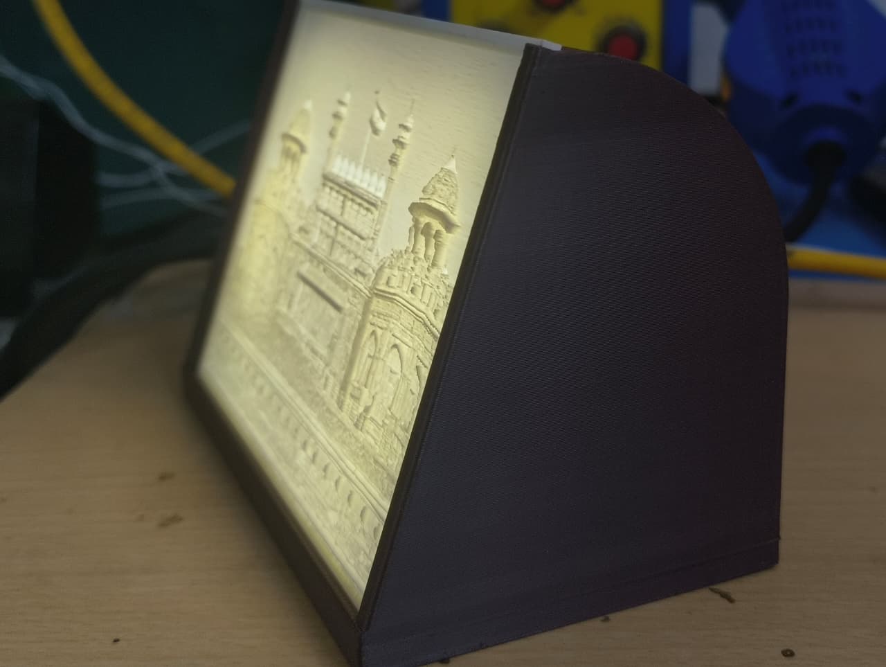 Personalized 3D Printed Lithophane Photo Frame - Square Rechargeable Night Light with USB-C, Portable Tabletop Custom Gift for Birthday & Anniversary (10 cm)